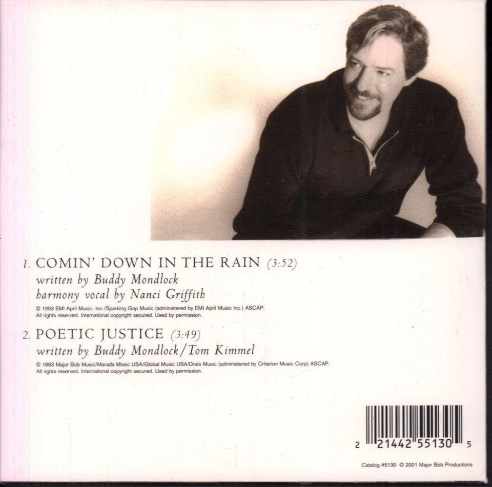 Buddy Mondlock Comin' Down In the Rain CD Major Bob 2001 single in card sleeve - Image 2 of 2