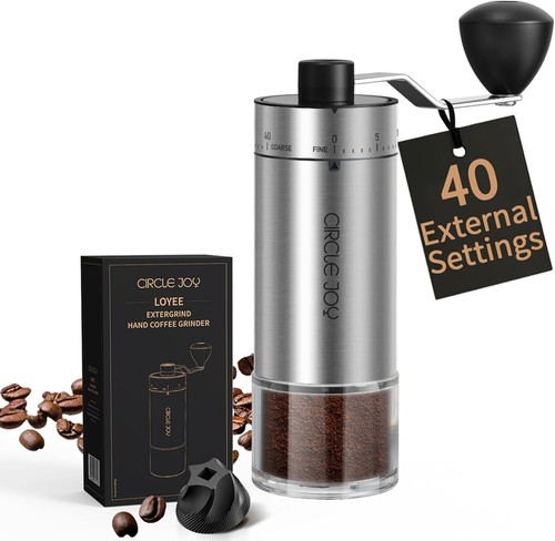 Manual Coffee Grinder with 40 External Adjustable Settings Free Shipping