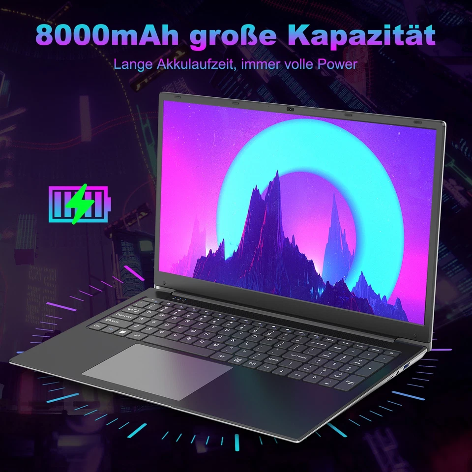SGIN 17,3 Zoll Laptop 4GB RAM 128GB SSD Notebook 8000mAh 5G WiFi 1920*1080 IPS - Bild 3 von 4