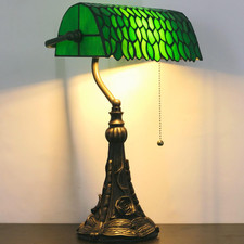 Tiffany Banker Lamp Small Stained Glass Table Lamp Tiffany Style Piano Light Gre