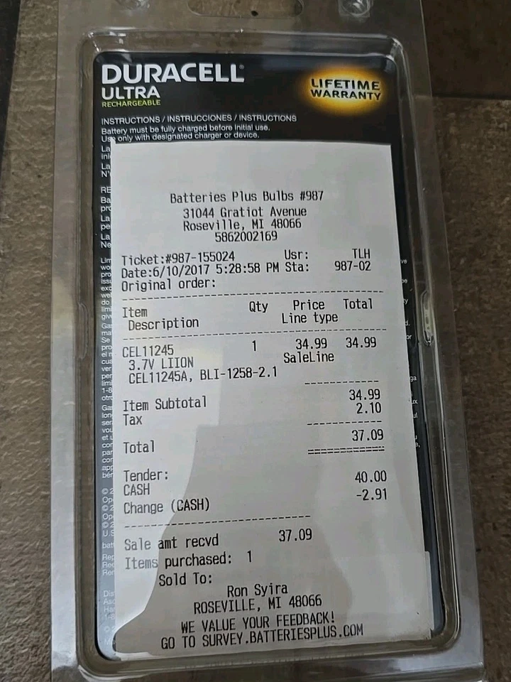 Duracell Ultra 手机/智能手机电池 CEL11245A 3.8V 适用于三星 — 第 3/3 张图片