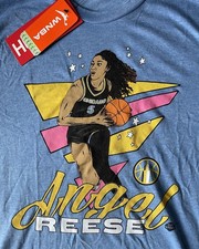 Homage Angel Reese Sky Blue Chicago Sky Caricature Tri-Blend T-Shirt Size Medium