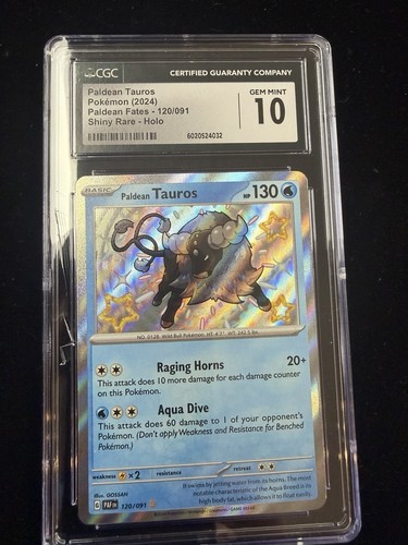 Paldean Tauros graded CGC 10 for sale on eBay
