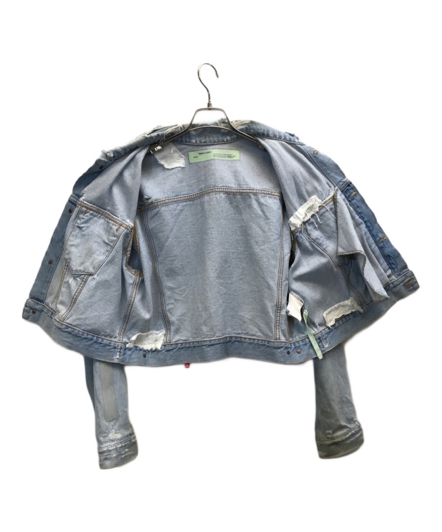 OFFWHITE Bleach Process Cropped Denim Jacket OMYE… - image 3