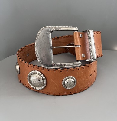 Al Beres vintage belt Al Beres Brown Leather Lizard Skin Western Belt Sterling  main image 2