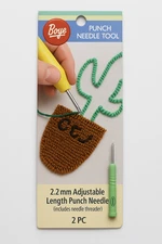 Boye Punch Needle Tool – 2.2 mm Adjustable Length (2 Piece Set with Needle Threa