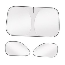 Car Windshield Sun Shade, 3Pcs 240T Foldable Sun Visor for Car Small