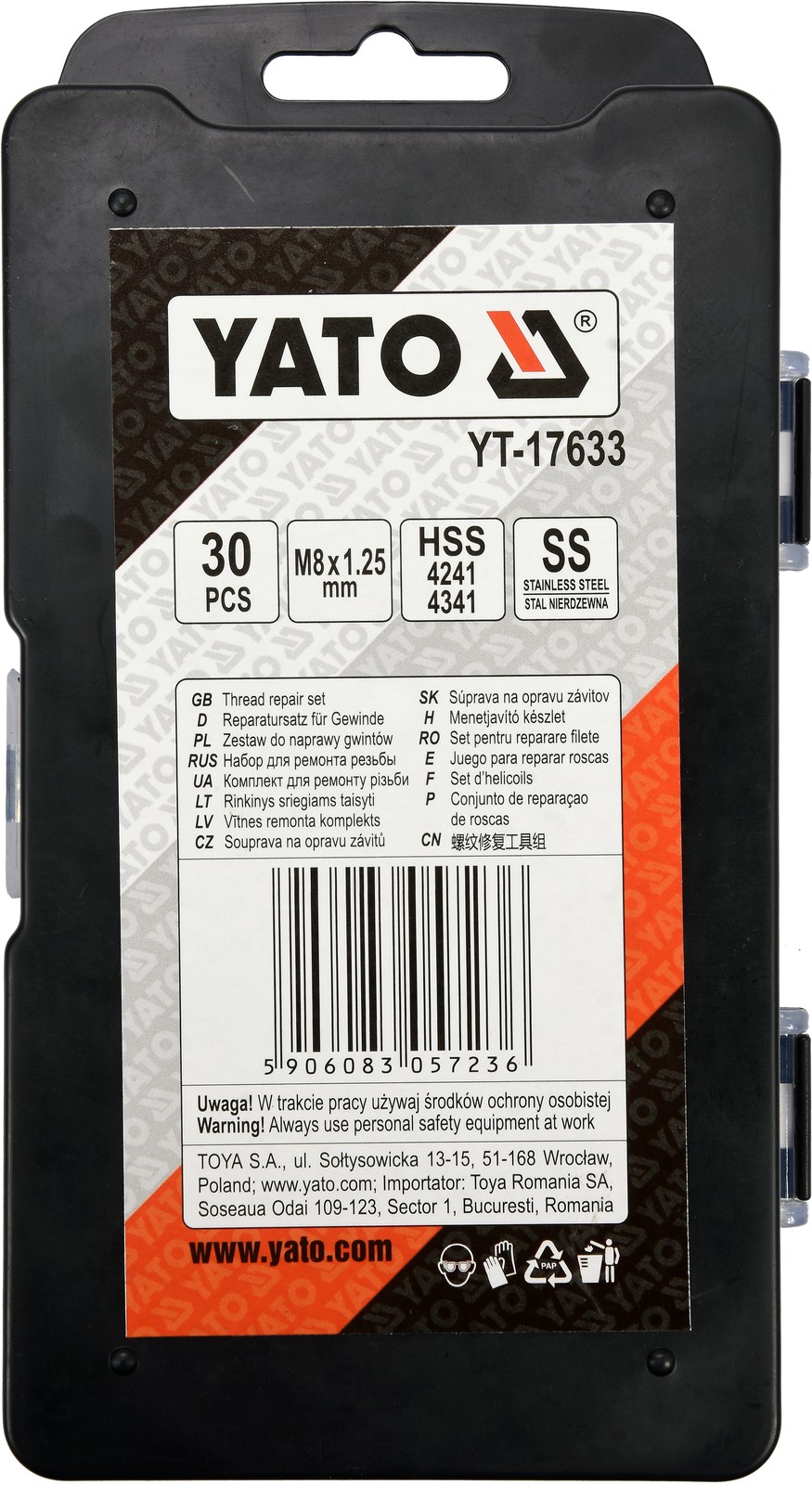 ✅Fits YATO NARZ�DZIA YT-17633 THREAD REPAIR KIT M8x1.25   ⭐UK Seller⭐