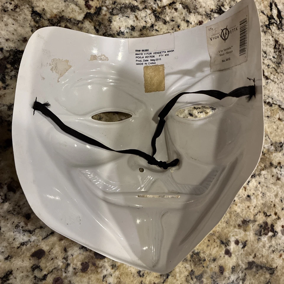 Máscara V de Vendetta - Máscara de anarquía anónima con licencia oficial Foto 2 de 4