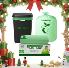 Compostable Trash Bags 30 Gallon 100% Biodegredable Garbage Bag - 25 CT  By FPN