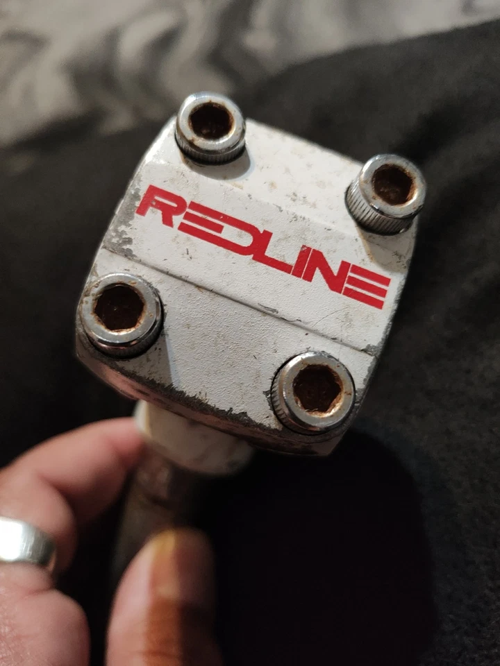 Redline Forklifter Stem Old School BMX Race OG 1980s CRMO White Suntour Japan - Image 2 of 4