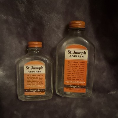 Lot Of 2 St. Joseph Aspirin Glass Bottles VTG
