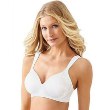 Bali One Smooth U Lace Side Sling Wirefree Bra, WHITE 36 C