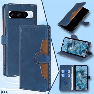 Wallet Case für Google Pixel 11 10 Pro XL 9 8 7 Kartenständer Patchwork PU Leder