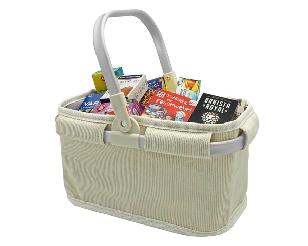 Tanner Der Kleine Kaufmann Tragekorb Cord Pure Sand Mit Miniaturfaltschachteln-image