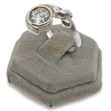 Reclaimed Treasures--Size 7 Sterling Silver CZ Solitaire Ring By SoniaMcD