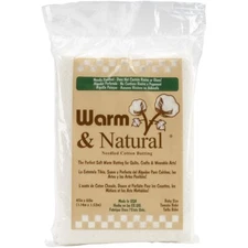 Warm Company Natural Cotton Batting 45 x 60 Inch Crib Size Wound Dressing