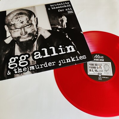 GG Allin & The Murder Junkies - Brutality & Bloodshed For All, Coloured Vinyl LP GG Allin & The Murder Junkies - Brutality & Bloodshed For All, Coloured Vinyl LP