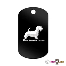 I Love My Scottish Terrier Engraved Keychain GI Tag dog v2 scottie
