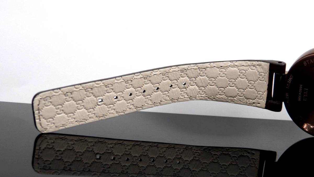 Gucci YA133309 Swiss 133.3 Series Interlocking Brown Leather Strap