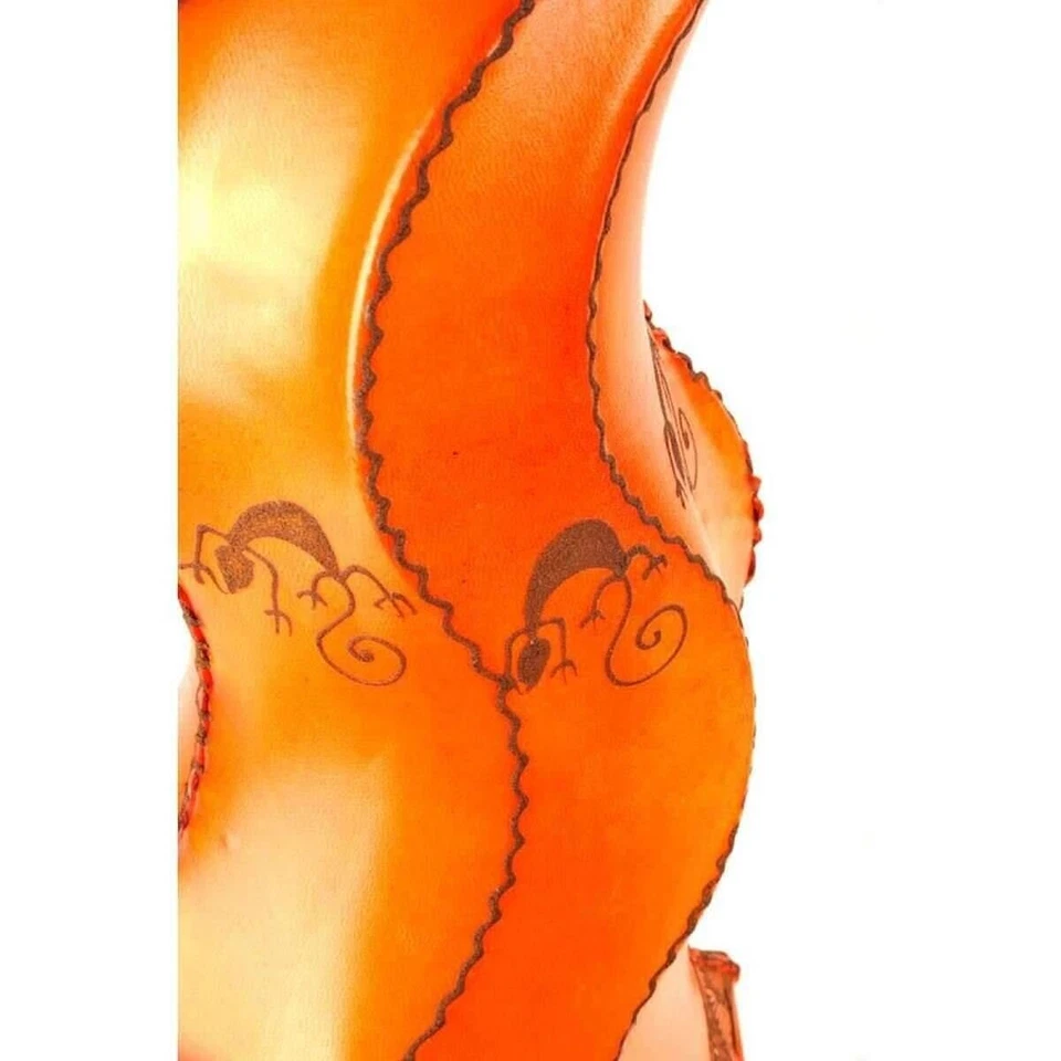 Orientalische Marokkanische Stehlampe Leder Lampe Hennalampe Lederleuchte  - Bild 3 von 4