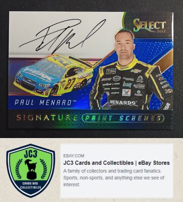 2017 Panini Select Signature Paint Schemes Blue Prizms #/50 #SPS-PM Paul Menard