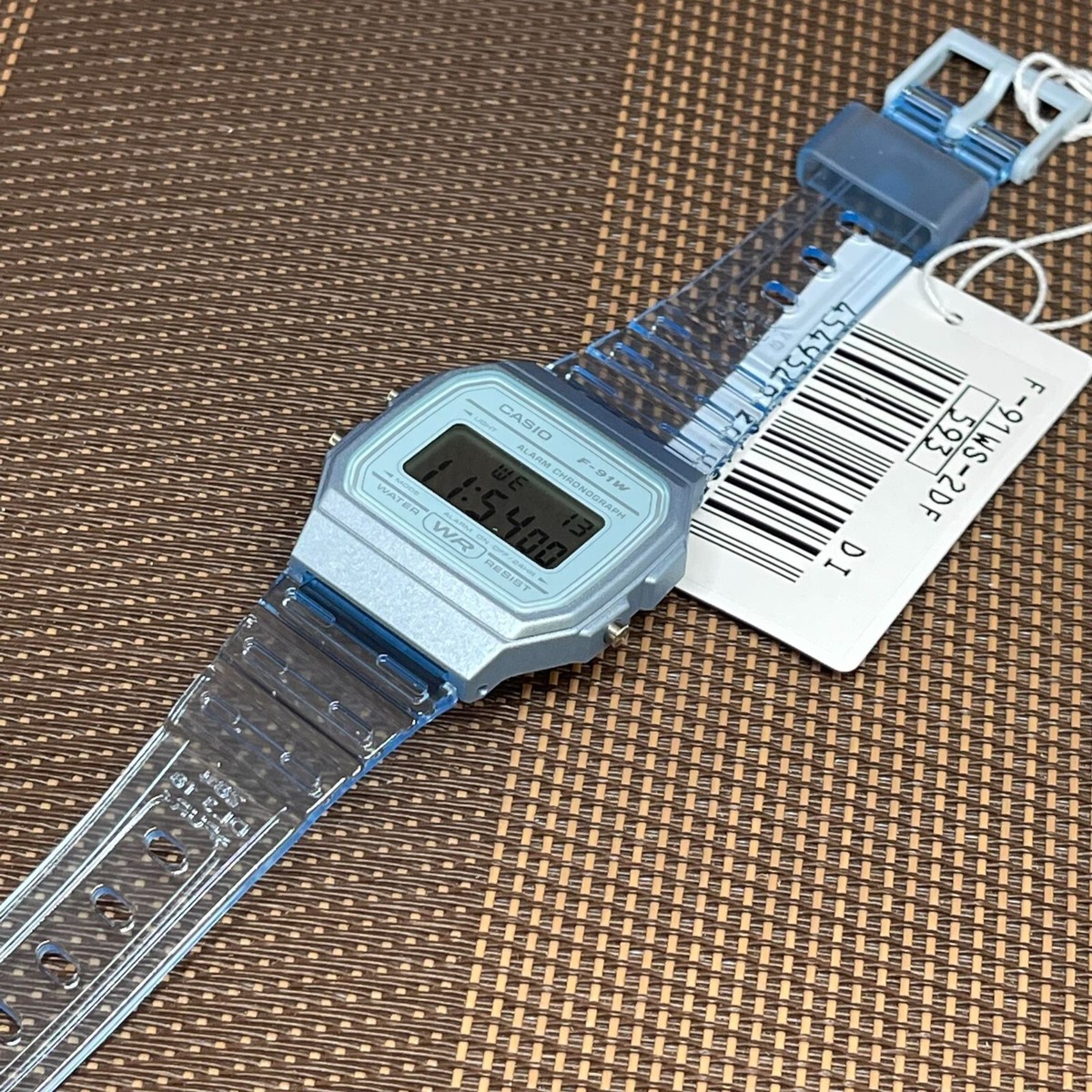 Casio F-91WS-2D Semi-Transparent Blue Digital Youth Digital