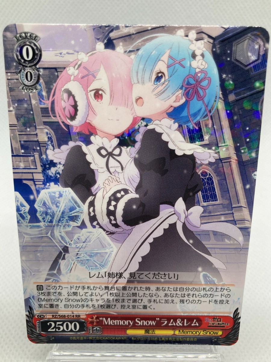 Weiss Schwarz Re:Zero RZ/S68-014 RR Ram Rem Memory Snow Holo Near 