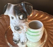 Ceramic Terrier Dog Planter Made in Japan - Vintage