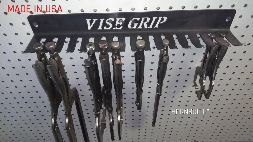 Hornbuilt Vise Grip Holder - Vise Grip Storage Rack - Wall mount - Holds 16 USA - Image 2 of 4