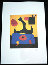 Miro Lithographie 50x35 limitiert, handsigniert, Prägestempel.