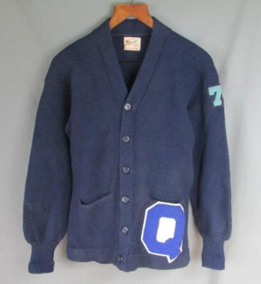 トップス 70's (AMF)LETTERED KNIT CARDIGAN RARE Vintage 70s // Cardigan Novelty Sweater // Kristin for