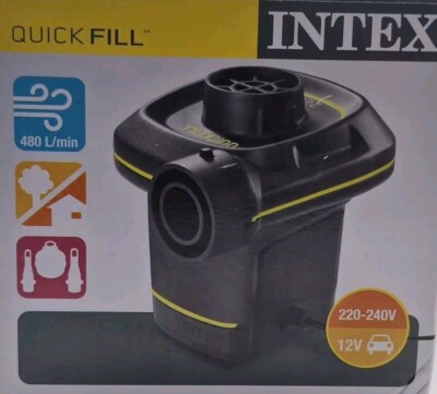 Quick Fill Elektrische Luftpumpe 12V + 230V + 3 verschiedene Adapter von INTEX