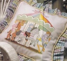 CAROUSEL PILLOW Cross-Stitch (Single Pattern ONLY From Magazine)