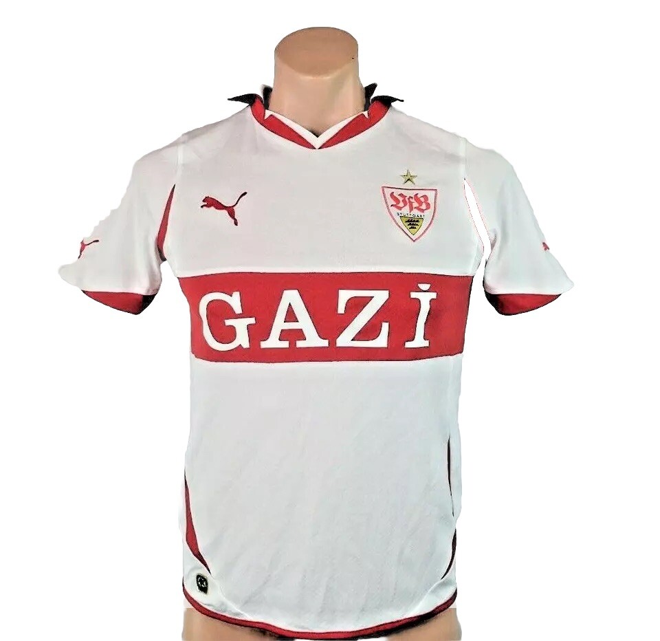 VfBシュトゥットガルト Puma シャツ Puma Gazi VfB Polo Patches Stuttgard White Soccer Futbol