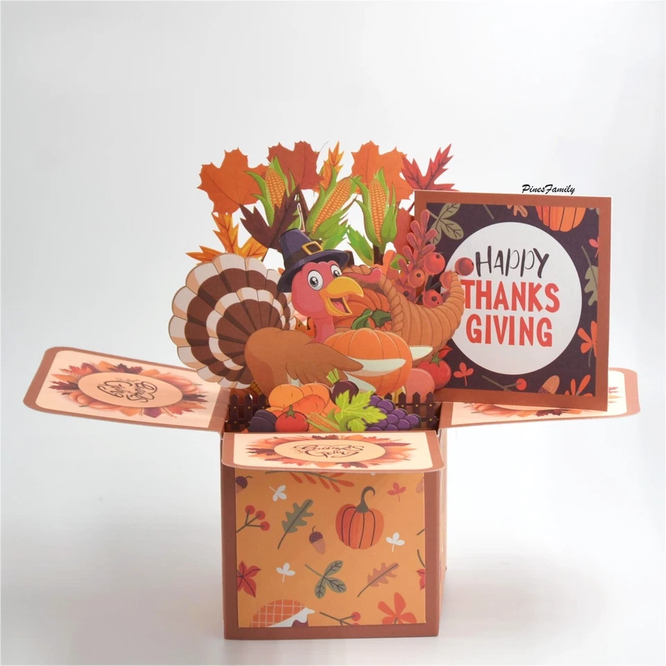 T09-3D pop up card for Thanksgiving-Turkey and corn - Image 3 of 3