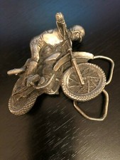 Vintage Dirt Bike and Rider Motorcross Motor Bike Belt Buckle Detailed Dimension