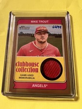 2023 MIKE TROUT TOPPS HERITAGE GOLD CLUBHOUSE COLLECTION RELIC JERSEY CARD 66/99
