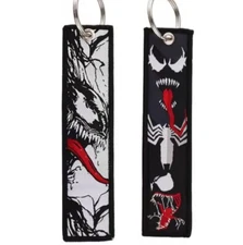 🔥 Marvel Venom Embroidered Double Sided Key Tag Ring 5” Keychain FREE SHIPPING!