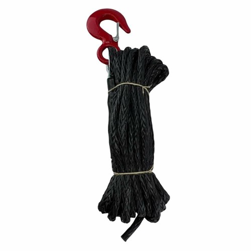 8 mm schwarz Dyneema SK75 Synthetik 12-Strang Windenseil x 85m mit Haken 4x4 - Bild 3 von 10
