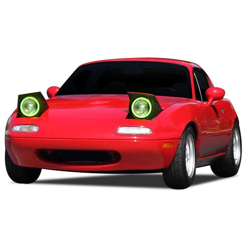 Kit de anillo de halo de faros LED ojo de ángel verde para faros Mazda Miata 1990-1997 Foto 2 de 2