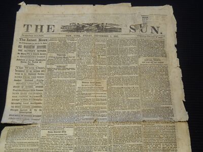 1865 SEPTEMBER 1 THE NEW YORK SUN NEWSPAPER - WIRZ CASE - NP 8954