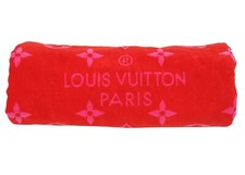 Louis Vuitton Telo Mare Bagno Piscina Rosso Rosa Drappeggio Lv Logo Monogramma M78643 Cotone