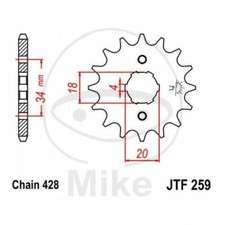 Sprocket 19 Teeth Pitch 428 726.03.44 Kymco 125 CK Pulsar 2014-2016