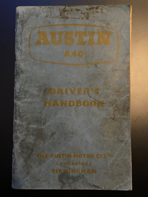 Austin A40 Drivers Handbook May 1959 Austin Motor Company Ltd Birmingham 068G