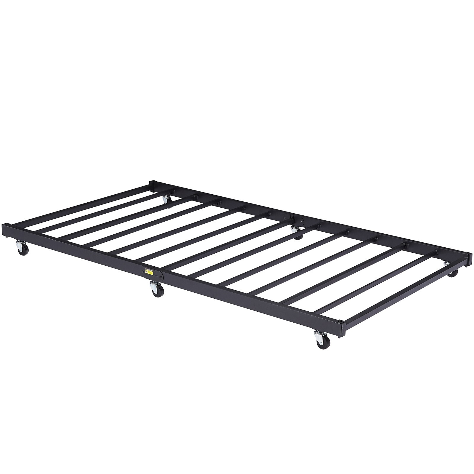 Trundle Bed Frame with Rollers Metal Mattress Foundation Slat Support for Daybeds  -image