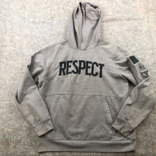 Under Armour Hoodie Mens Large Gray Project Rock Respect Spell Out Sweatshirt* - Picture 1 of 15