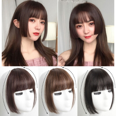 Thin Air Neat Wispy Bangs Echt Wie Echthaar Clip-In-Pony-Haarteil Vorne    '