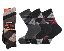 12 Pairs Men Gents Argyle Thermal Socks Warm Winter Work Boot Socks...