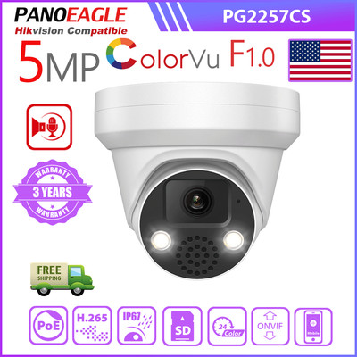 Hikvision Compatible 5MP ColorVu POE Security Camera 2-Way Audio WDR CCTV US